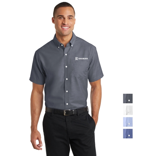 Port Authority® Short Sleeve SuperPro™ Oxford Shirt - Port Authority® Short Sleeve SuperPro™ Oxford Shirt - Image 0 of 4
