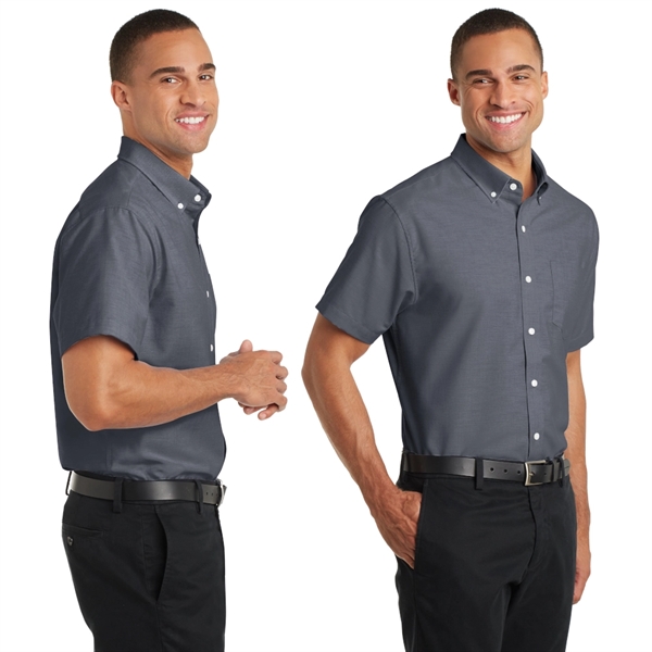 Port Authority® Short Sleeve SuperPro™ Oxford Shirt - Port Authority® Short Sleeve SuperPro™ Oxford Shirt - Image 1 of 4