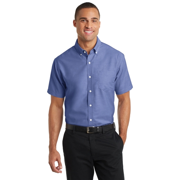 Port Authority® Short Sleeve SuperPro™ Oxford Shirt - Port Authority® Short Sleeve SuperPro™ Oxford Shirt - Image 4 of 4