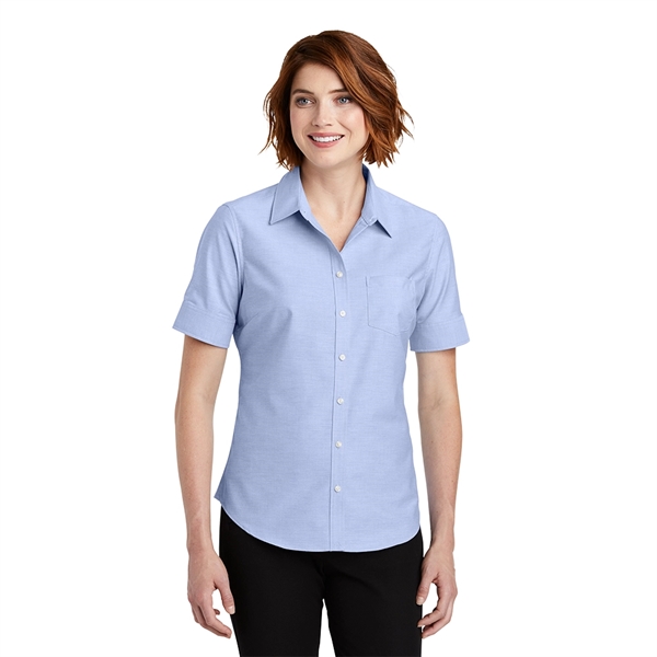 Port Authority® Women's Short Sleeve SuperPro™ Oxford Shirt - Port Authority® Women's Short Sleeve SuperPro™ Oxford Shirt - Image 3 of 4