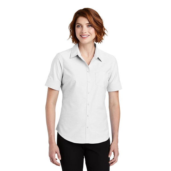 Port Authority® Women's Short Sleeve SuperPro™ Oxford Shirt - Port Authority® Women's Short Sleeve SuperPro™ Oxford Shirt - Image 2 of 4