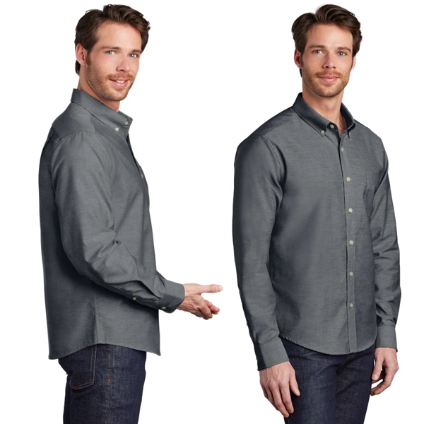 Port Authority® Untucked Fit SuperPro™ Oxford Shirt - Port Authority® Untucked Fit SuperPro™ Oxford Shirt - Image 1 of 4