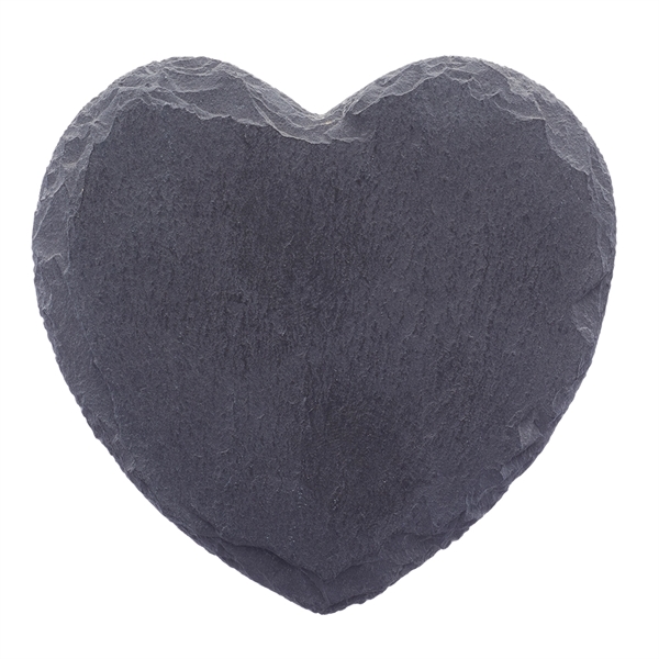 Heart Shaped Slate Coaster w/ Custom Logo & EVA Bottom Pad - Heart Shaped Slate Coaster w/ Custom Logo & EVA Bottom Pad - Image 2 of 2