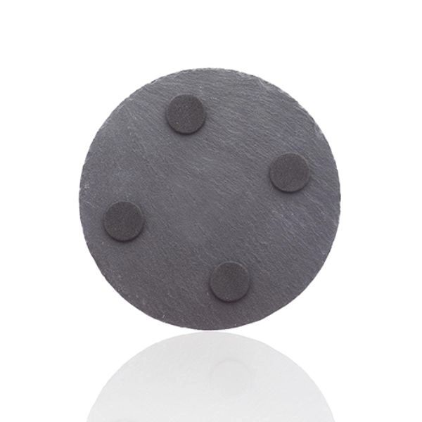 Round Slate Coasters w/ Custom Imprint & EVA Bottom Pad - Round Slate Coasters w/ Custom Imprint & EVA Bottom Pad - Image 1 of 1
