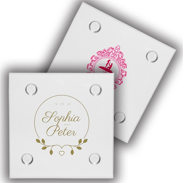 4" Square Clear Glass Coaster w/ Custom Imprint - 4" Square Clear Glass Coaster w/ Custom Imprint - Image 0 of 1