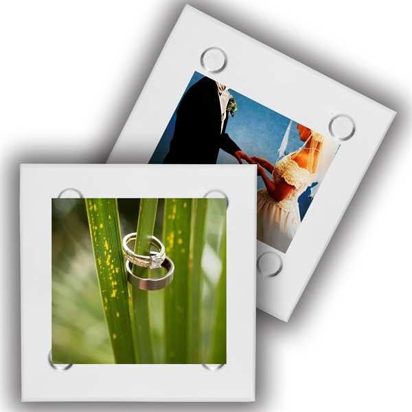 Full Color 4" Square Clear Glass Coaster w/ Custom Imprint - Full Color 4" Square Clear Glass Coaster w/ Custom Imprint - Image 0 of 1
