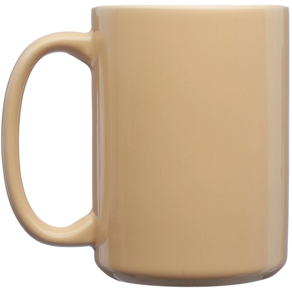 Serami 15oz White Funnel Ceramic Tall Coffee Mugs with Large Handles, Set  of 4
