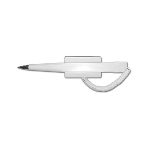 Financier Ball Point Pen with Coil Cord & Stick on Base - Financier Ball Point Pen with Coil Cord & Stick on Base - Image 2 of 2