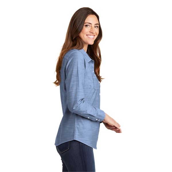 Port Authority Women's Slub Chambray Shirt. - Port Authority Women's Slub Chambray Shirt. - Image 15 of 15