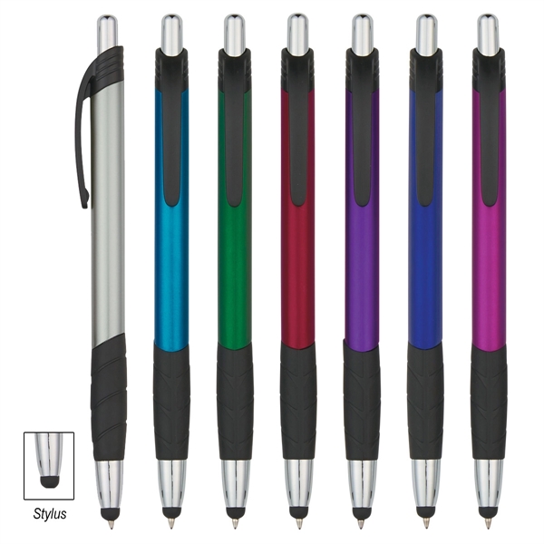 Sleek Plunger Action Pen with Stylus - Sleek Plunger Action Pen with Stylus - Image 1 of 7