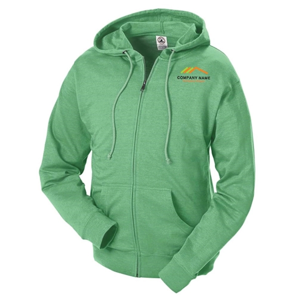 French Terry Fleece Hoodie with Zipper - French Terry Fleece Hoodie with Zipper - Image 8 of 10