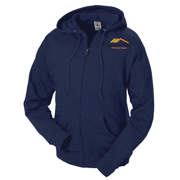French Terry Fleece Hoodie with Zipper - French Terry Fleece Hoodie with Zipper - Image 9 of 10