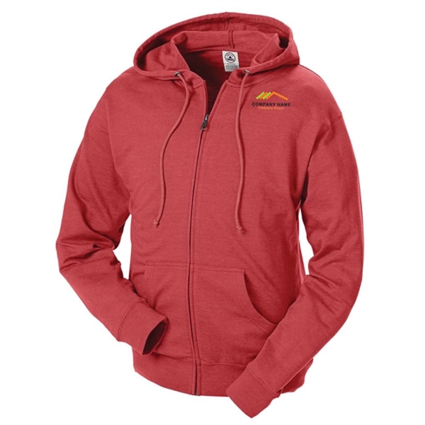 French Terry Fleece Hoodie with Zipper - French Terry Fleece Hoodie with Zipper - Image 10 of 10