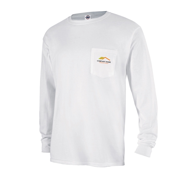 Stylish Long Sleeve Pocket Tee - Stylish Long Sleeve Pocket Tee - Image 3 of 5