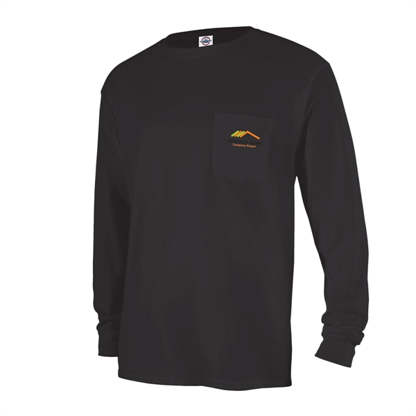 Stylish Long Sleeve Pocket Tee - Stylish Long Sleeve Pocket Tee - Image 5 of 5