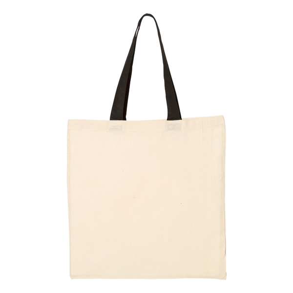 Q-Tees Economical Tote with Contrast-Color Handles - Q-Tees Economical Tote with Contrast-Color Handles - Image 25 of 66