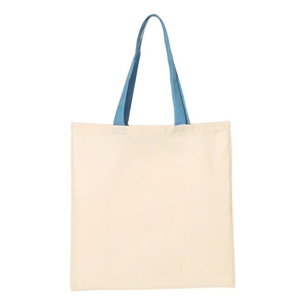 Q-Tees Economical Tote with Contrast-Color Handles - Q-Tees Economical Tote with Contrast-Color Handles - Image 26 of 66