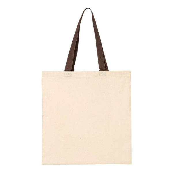Q-Tees Economical Tote with Contrast-Color Handles - Q-Tees Economical Tote with Contrast-Color Handles - Image 27 of 66