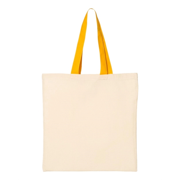Q-Tees Economical Tote with Contrast-Color Handles - Q-Tees Economical Tote with Contrast-Color Handles - Image 29 of 66