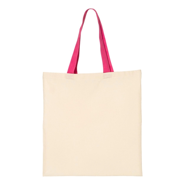 Q-Tees Economical Tote with Contrast-Color Handles - Q-Tees Economical Tote with Contrast-Color Handles - Image 30 of 66