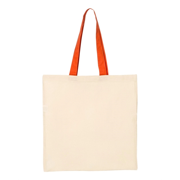 Q-Tees Economical Tote with Contrast-Color Handles - Q-Tees Economical Tote with Contrast-Color Handles - Image 37 of 66