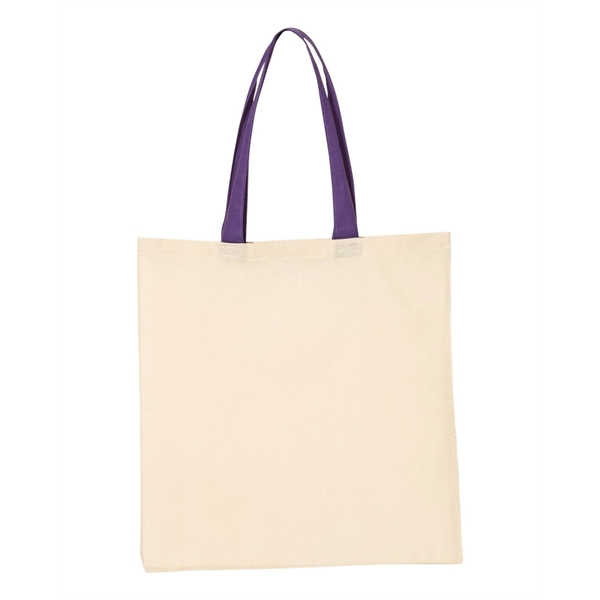 Q-Tees Economical Tote with Contrast-Color Handles - Q-Tees Economical Tote with Contrast-Color Handles - Image 38 of 66