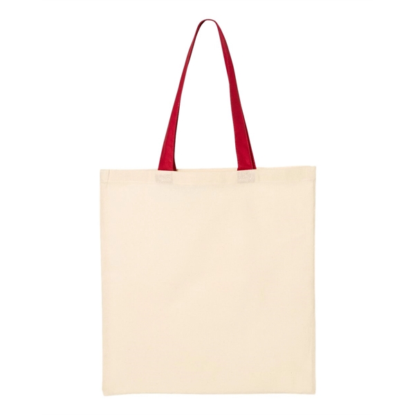 Q-Tees Economical Tote with Contrast-Color Handles - Q-Tees Economical Tote with Contrast-Color Handles - Image 39 of 66