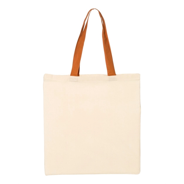 Q-Tees Economical Tote with Contrast-Color Handles - Q-Tees Economical Tote with Contrast-Color Handles - Image 42 of 66
