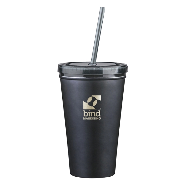 16 Oz. Stainless Steel Double Wall Tumbler - 16 Oz. Stainless Steel Double Wall Tumbler - Image 0 of 9