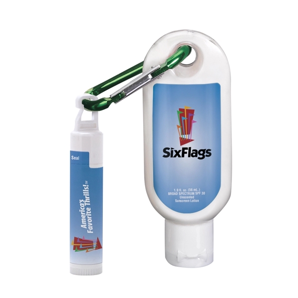 1.9 oz SPF30 Sunscreen with Carabiner and SPF15 Lip Balm - 1.9 oz SPF30 Sunscreen with Carabiner and SPF15 Lip Balm - Image 2 of 5