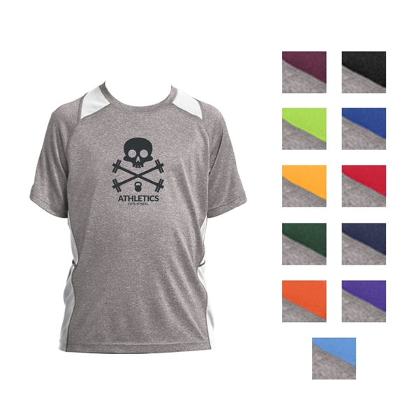 Sport-Tek® Youth's Colorblocked Heather T-Shirt - Sport-Tek® Youth's Colorblocked Heather T-Shirt - Image 0 of 11