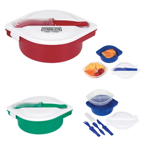 Food Container with Utensils in a Gift Box - Food Container with Utensils in a Gift Box - Image 0 of 2