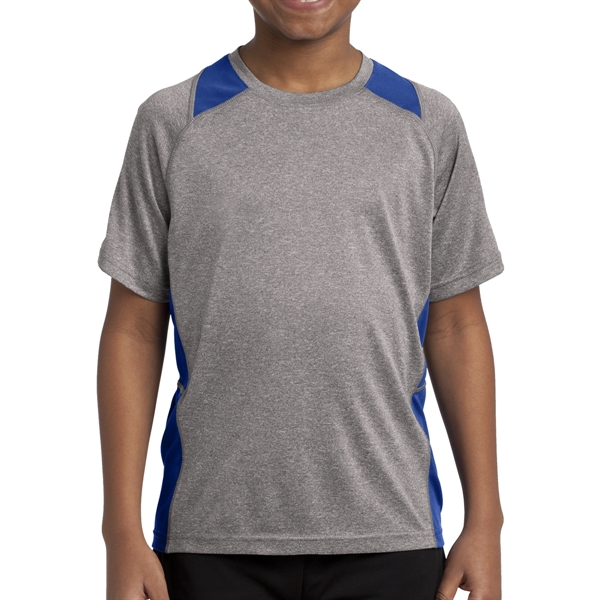 Sport-Tek® Youth's Colorblocked Heather T-Shirt - Sport-Tek® Youth's Colorblocked Heather T-Shirt - Image 1 of 11