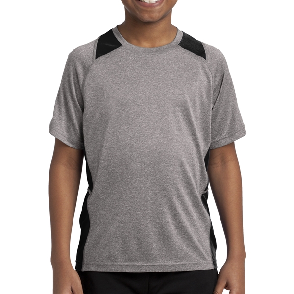 Sport-Tek® Youth's Colorblocked Heather T-Shirt - Sport-Tek® Youth's Colorblocked Heather T-Shirt - Image 4 of 11