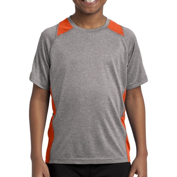 Sport-Tek® Youth's Colorblocked Heather T-Shirt - Sport-Tek® Youth's Colorblocked Heather T-Shirt - Image 6 of 11