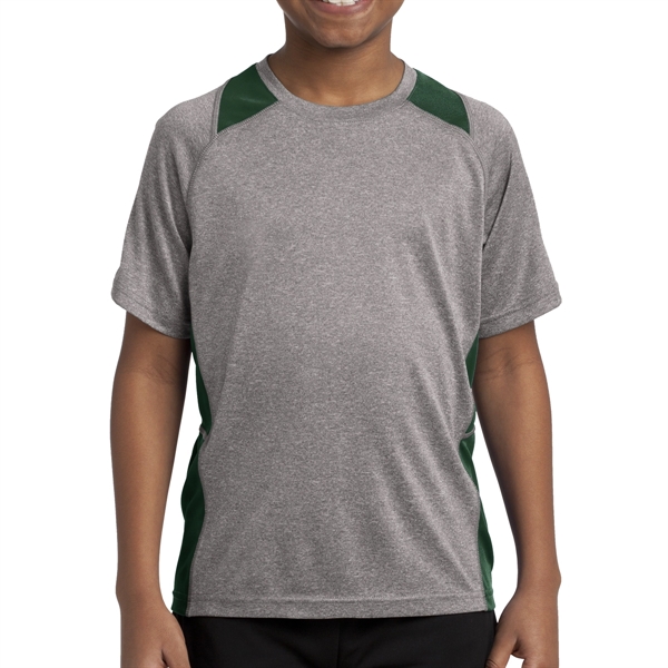 Sport-Tek® Youth's Colorblocked Heather T-Shirt - Sport-Tek® Youth's Colorblocked Heather T-Shirt - Image 7 of 11