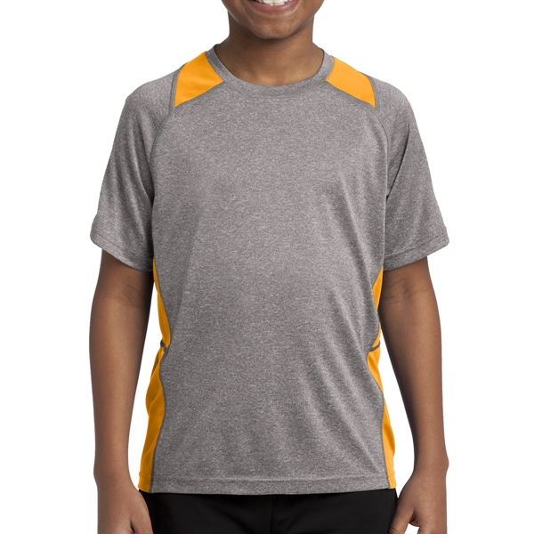 Sport-Tek® Youth's Colorblocked Heather T-Shirt - Sport-Tek® Youth's Colorblocked Heather T-Shirt - Image 8 of 11
