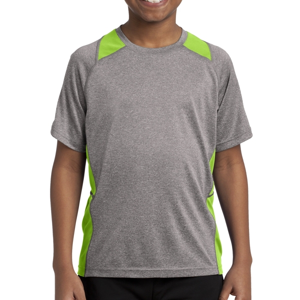 Sport-Tek® Youth's Colorblocked Heather T-Shirt - Sport-Tek® Youth's Colorblocked Heather T-Shirt - Image 9 of 11