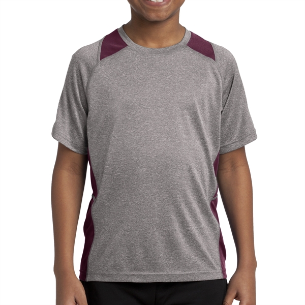 Sport-Tek® Youth's Colorblocked Heather T-Shirt - Sport-Tek® Youth's Colorblocked Heather T-Shirt - Image 10 of 11