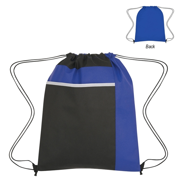 Water-Resistant Bicolored Drawstring Knapsack - Water-Resistant Bicolored Drawstring Knapsack - Image 1 of 6