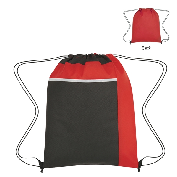 Water-Resistant Bicolored Drawstring Knapsack - Water-Resistant Bicolored Drawstring Knapsack - Image 2 of 6