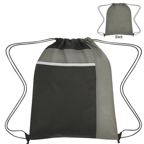 Water-Resistant Bicolored Drawstring Knapsack - Water-Resistant Bicolored Drawstring Knapsack - Image 6 of 6