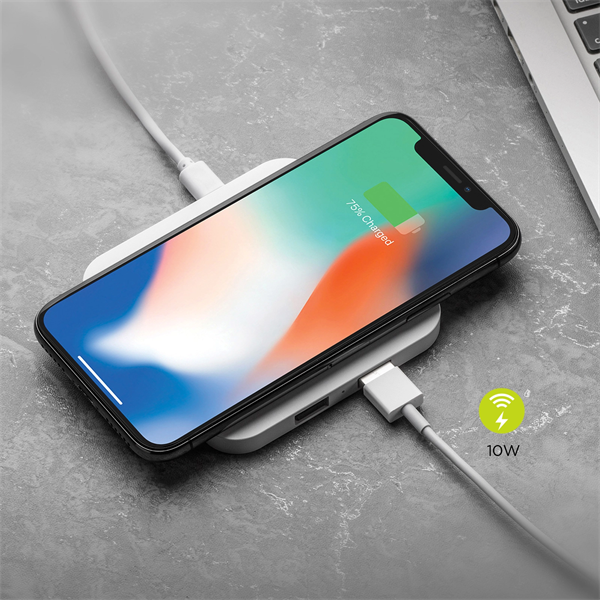 10W Wireless charging with dual USB port - 10W Wireless charging with dual USB port - Image 0 of 5