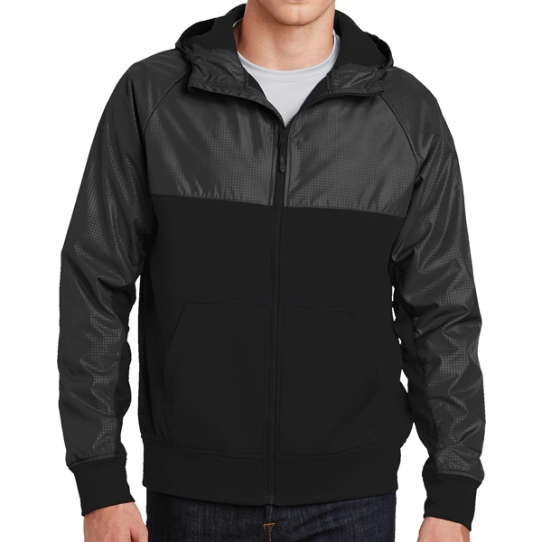 Embossed Moisture-Wicking Full Zipper Jacket - Embossed Moisture-Wicking Full Zipper Jacket - Image 3 of 4