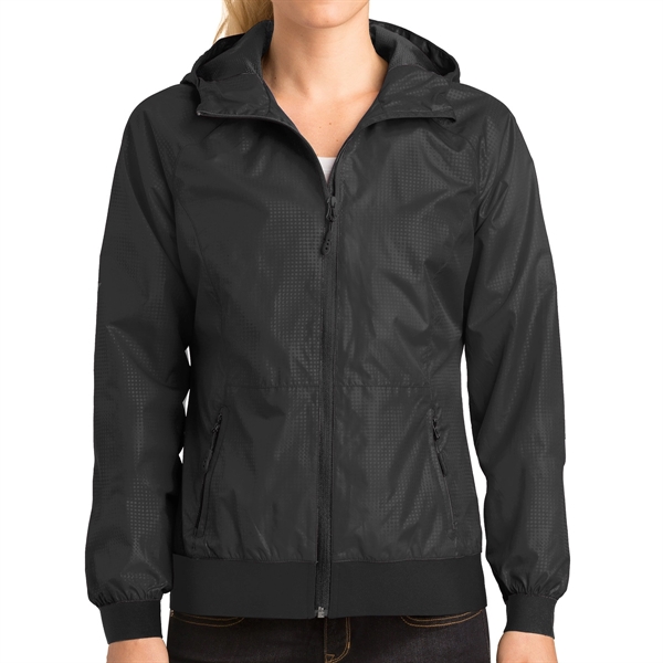 Embossed Jacket with Hood for Women - Embossed Jacket with Hood for Women - Image 1 of 6