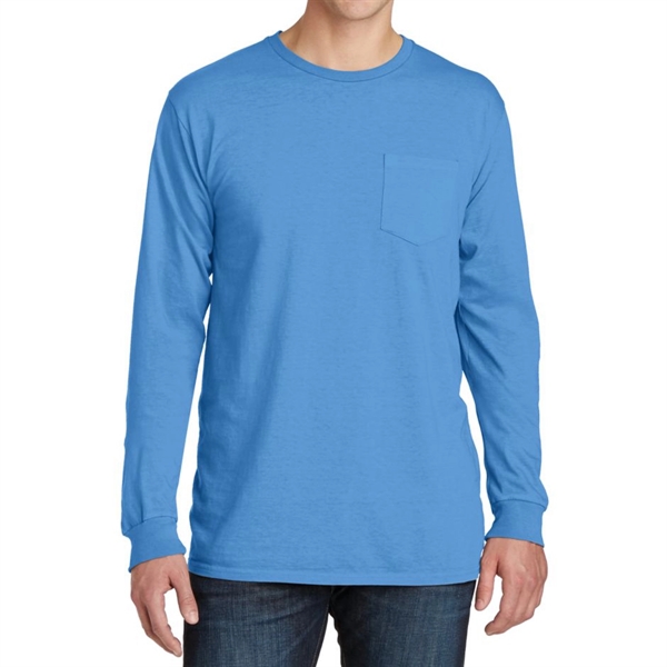 Stylish Pigment-Dyed Long Sleeve Tee with Pocket - Stylish Pigment-Dyed Long Sleeve Tee with Pocket - Image 13 of 19