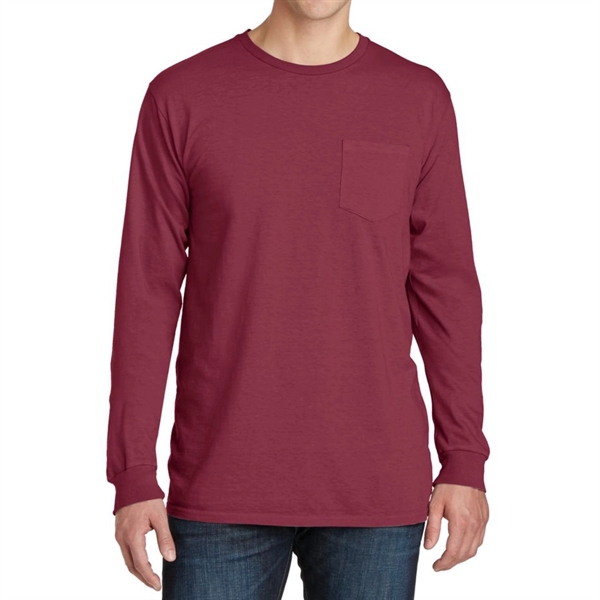 Stylish Pigment-Dyed Long Sleeve Tee with Pocket - Stylish Pigment-Dyed Long Sleeve Tee with Pocket - Image 19 of 19