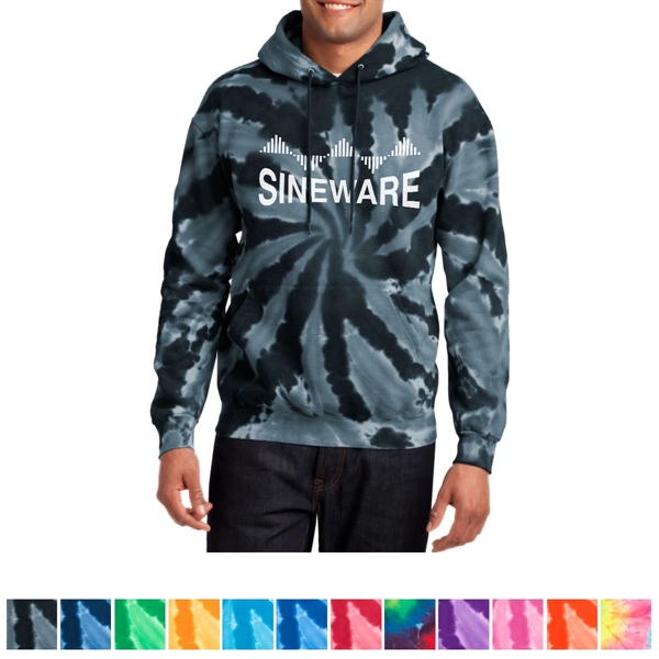 Port & Company® Tie-Dye Hoodie Sweatshirt - Port & Company® Tie-Dye Hoodie Sweatshirt - Image 1 of 13