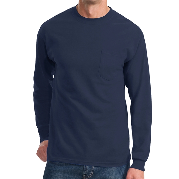 Stylish Long Sleeve Pocket Tee - Stylish Long Sleeve Pocket Tee - Image 3 of 9