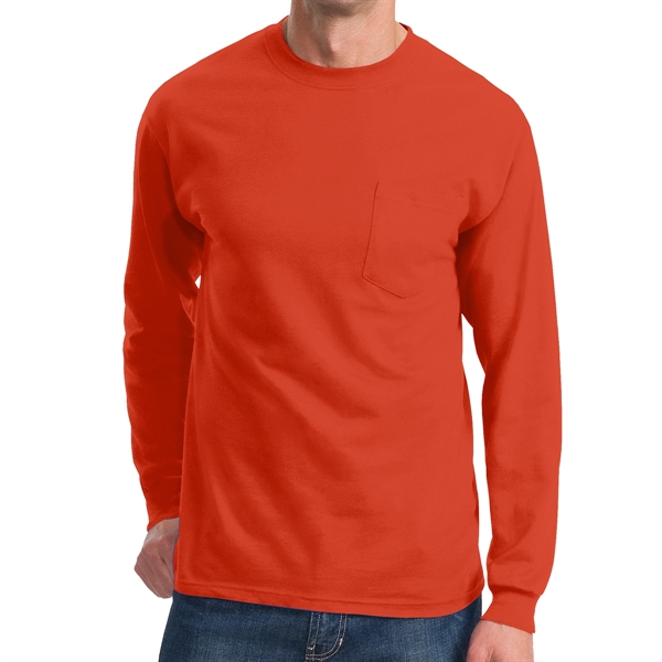 Stylish Long Sleeve Pocket Tee - Stylish Long Sleeve Pocket Tee - Image 4 of 9